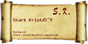Stark Kristóf névjegykártya